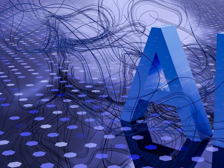 Texto AI en fondo digital oscuro que representa la optimización para ChatGPT y buscadores con inteligencia artificial